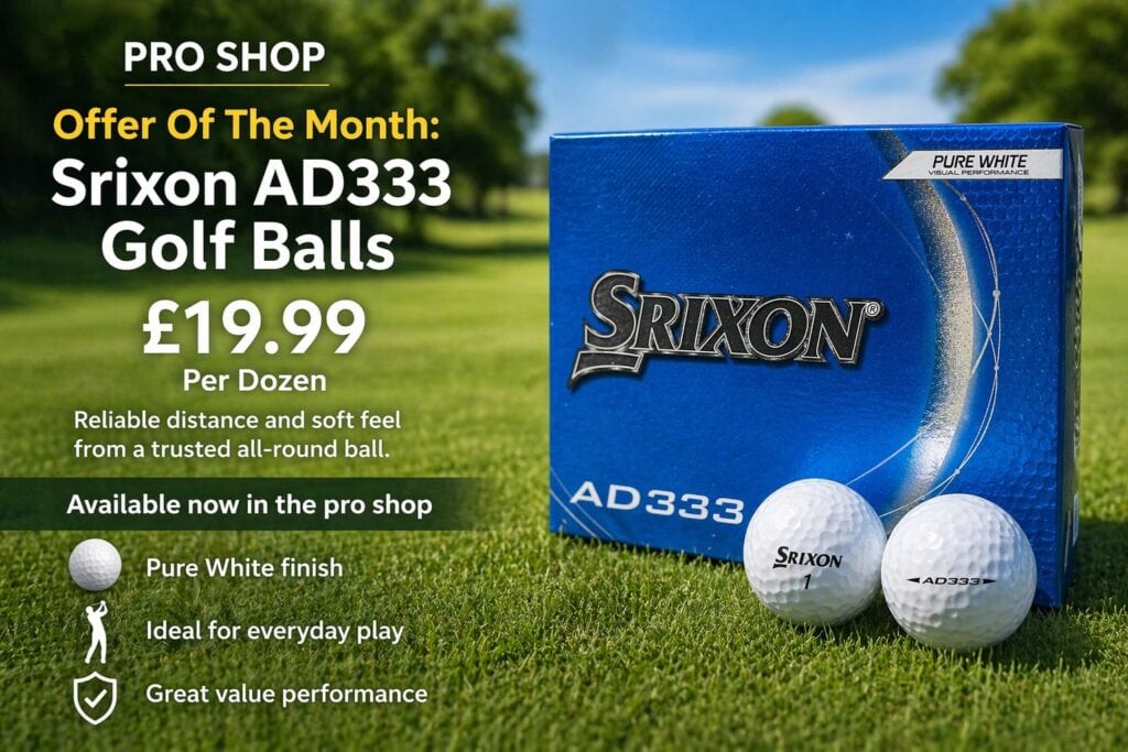 Westbury Pro Shop Monthly Offer a dozen AD333 Golf balls for £19.99